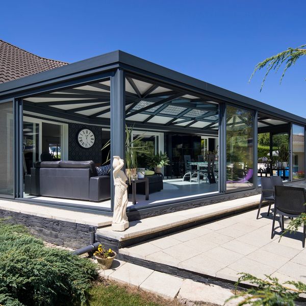 veranda bois gris