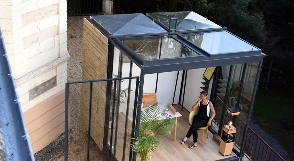 veranda cube bois