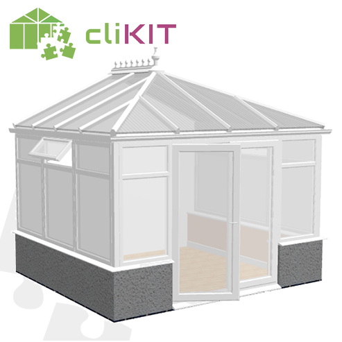 veranda en kit sur muret