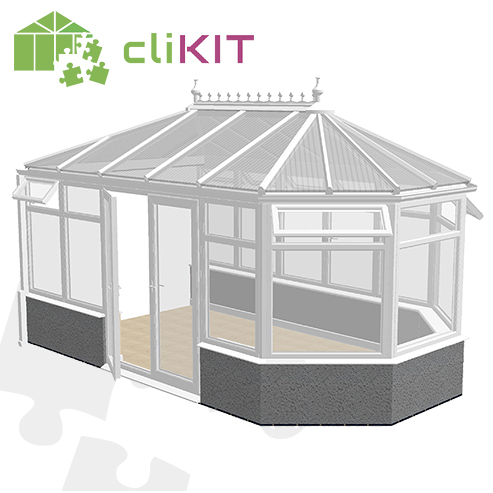 veranda en kit sur muret