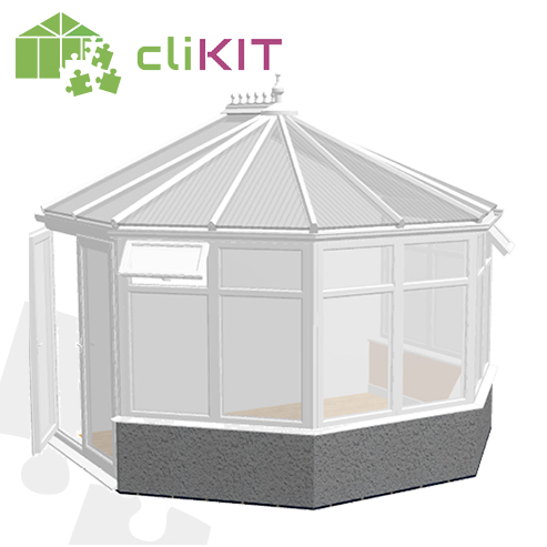 veranda en kit sur muret