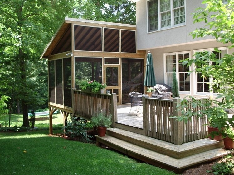 veranda ronde bois