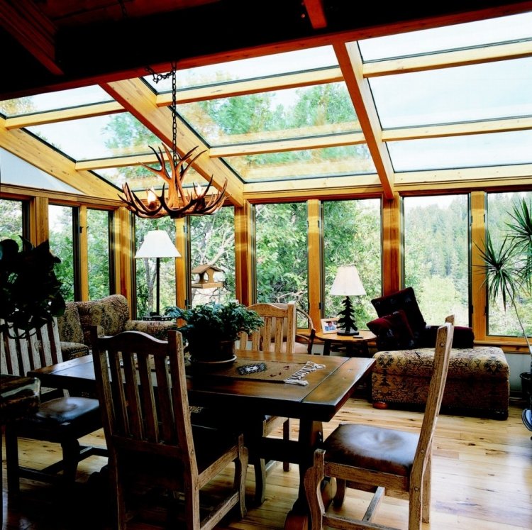 veranda bois chalet