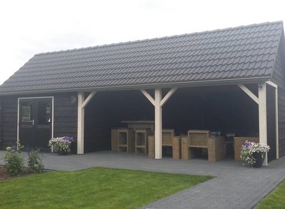 houten garage veranda