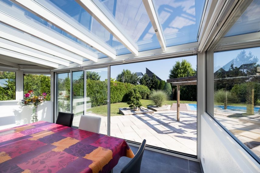 veranda bois sur muret