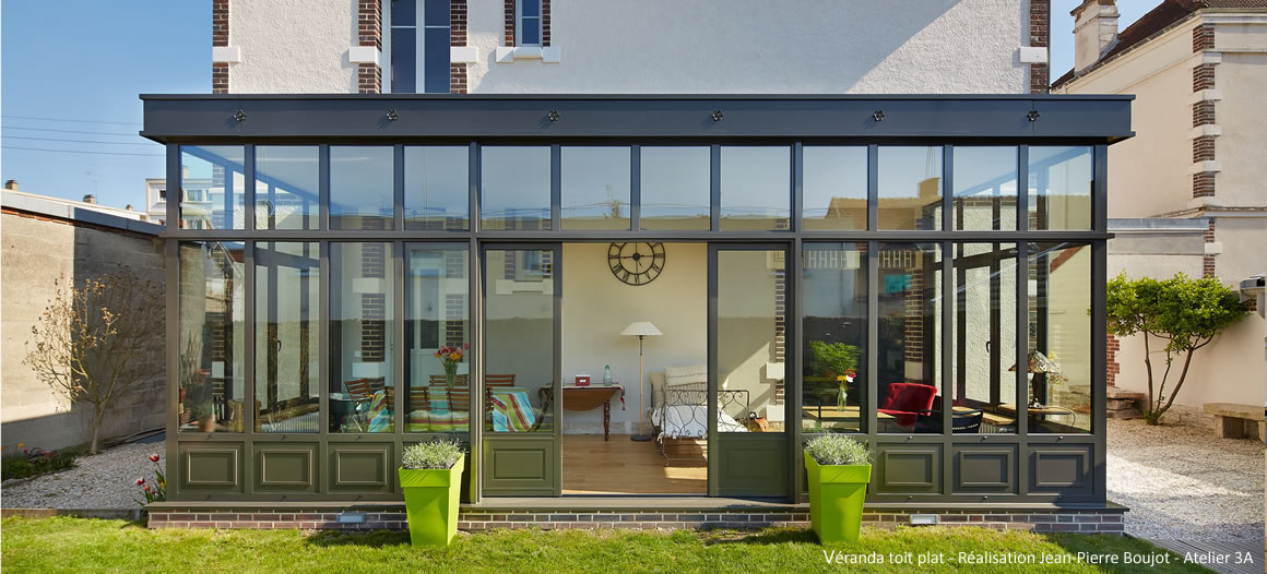 construire veranda toit plat