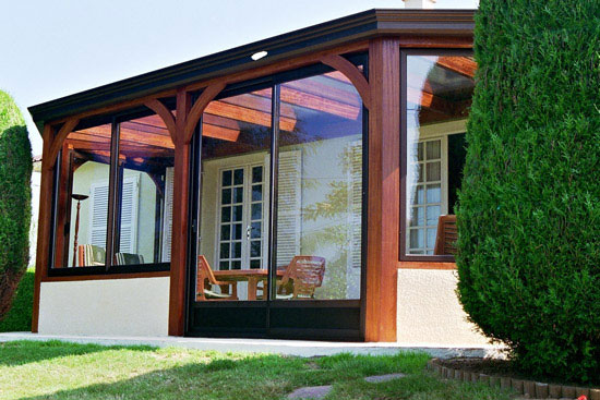 veranda mixte bois et alu