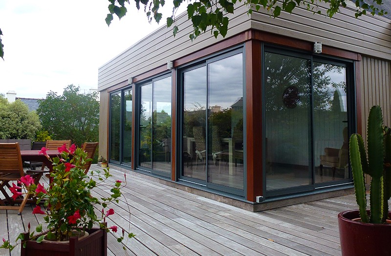 veranda aluminium et bois