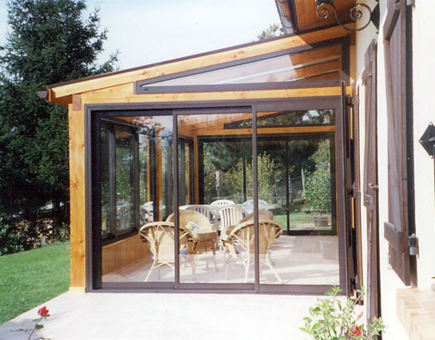 veranda bois aluminium