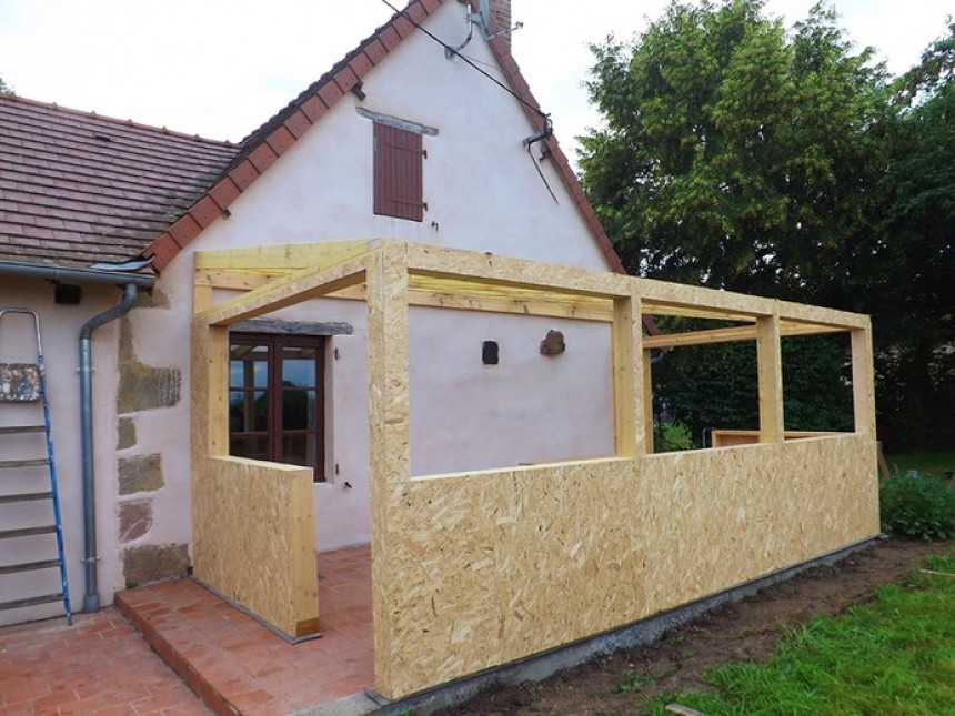 construire veranda toit plat