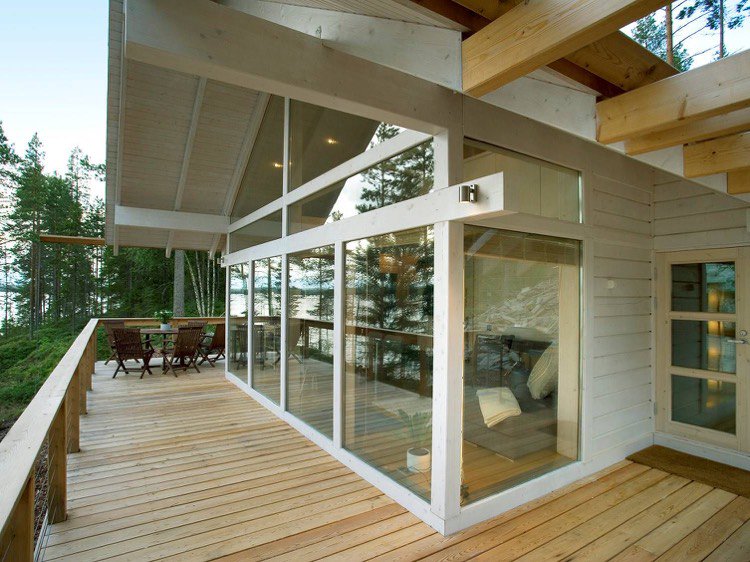 veranda bois sur terrasse