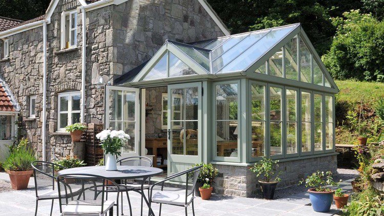 veranda maison pierre extÃ©rieur