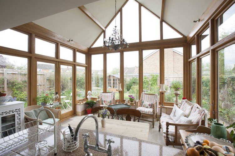 veranda cuisine en bois