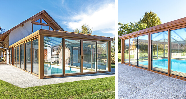 veranda alu couleur bois