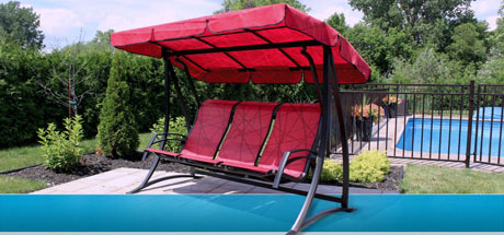 veranda jardin balancoire
