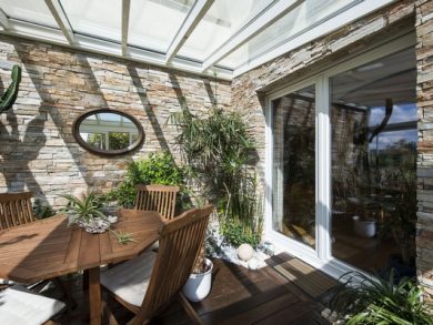 amenagement mur veranda