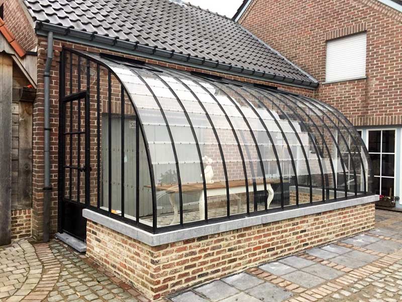 veranda en brique de verre