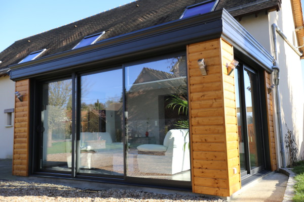 veranda sur ossature bois