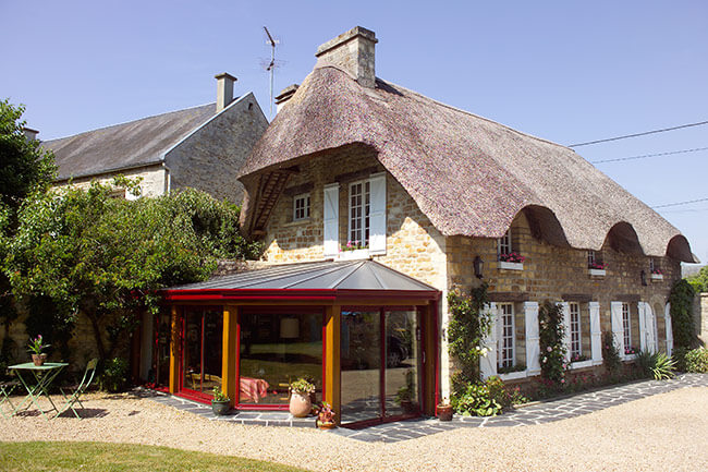 veranda sur maison normande