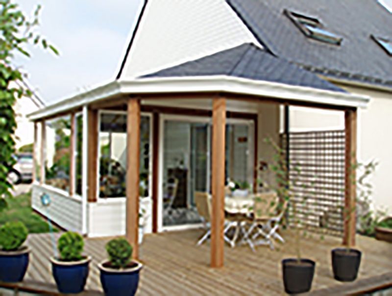 veranda bois terrasse