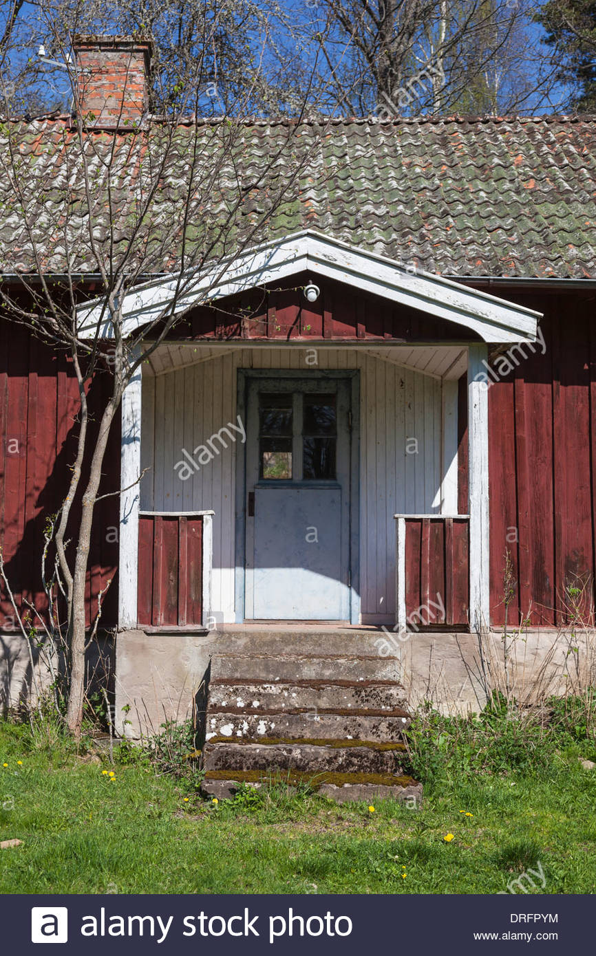 veranda maison rouge