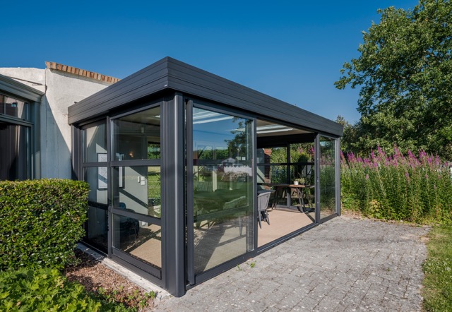 extension veranda bois toit plat