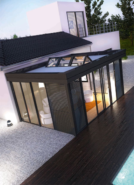 veranda toit plat terrasse