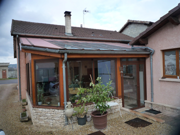 veranda bois sur muret