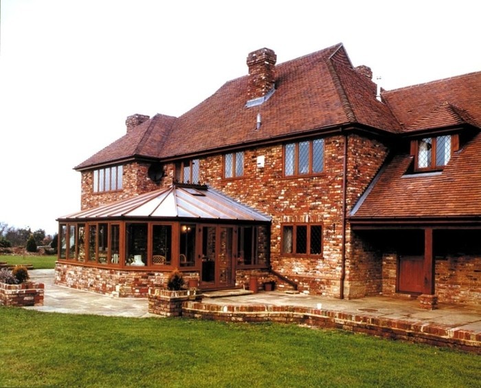 veranda bois brique