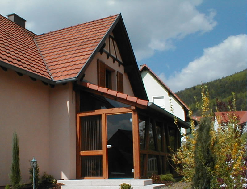 veranda ossature bois alsace