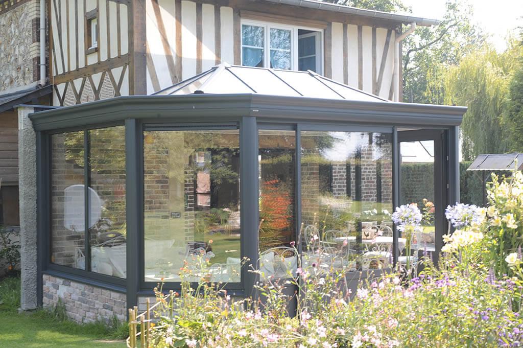 veranda sur maison normande