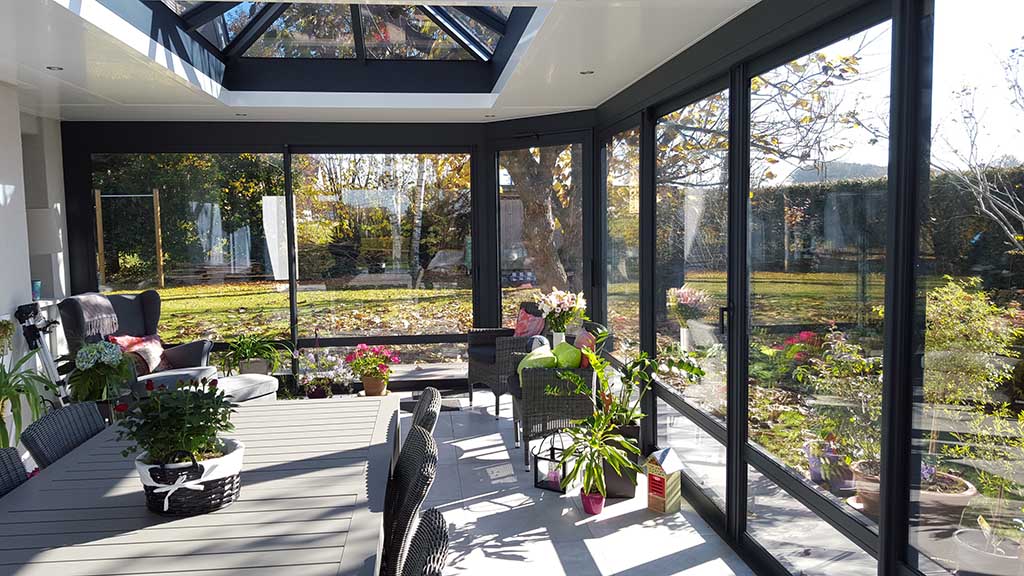 veranda hauteur sous plafond