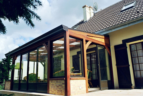 veranda bois verre