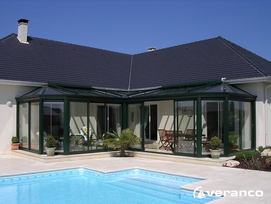 veranda angle maison