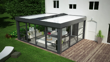 veranda avec toit plat