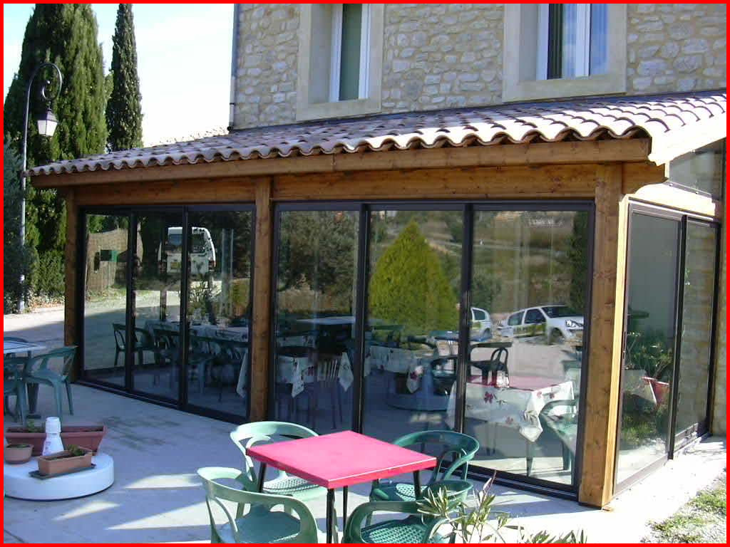 veranda aluminium et bois