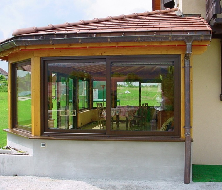 veranda bois aluminium