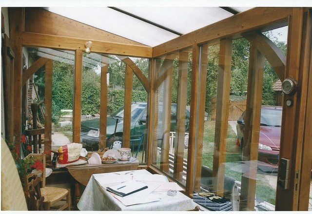 veranda bois verre