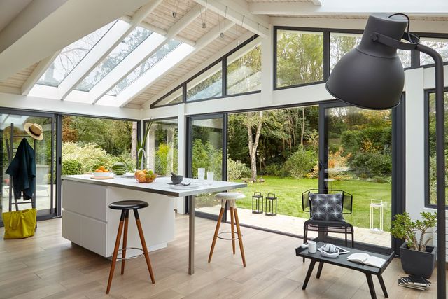 veranda avec mur plein