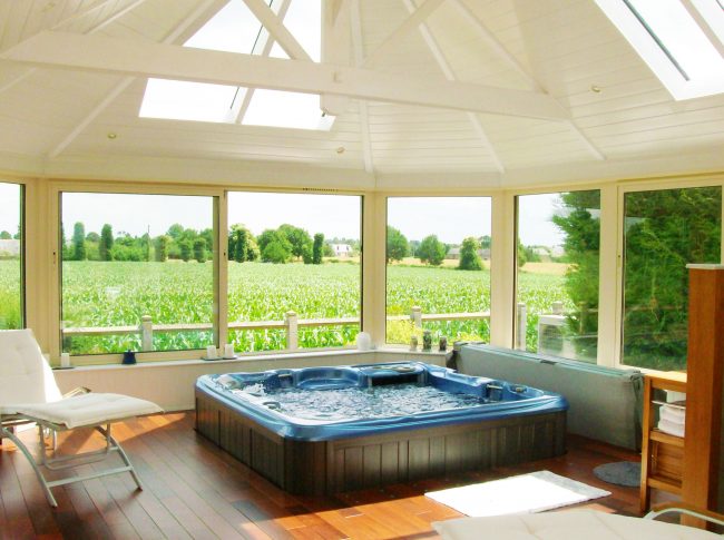 veranda avec jacuzzi