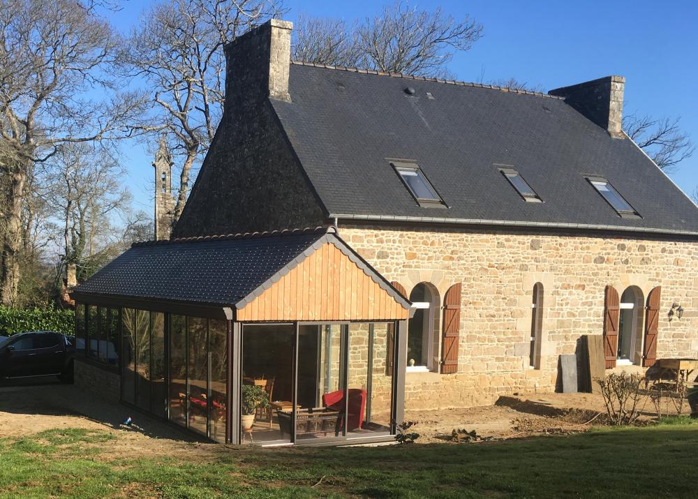 veranda alu toit ardoise