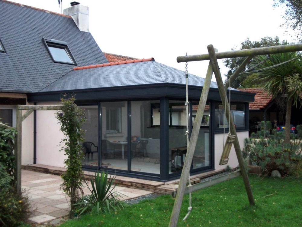 veranda alu toit ardoise